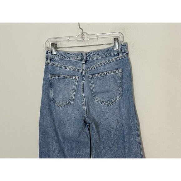 We The Free High Rise Straight Wide Leg Raw Hem Jeans Size 25 - Picture 6 of 12